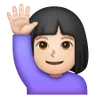 Woman Raising Hand: Light Skin Tone Emoji 🙋🏻‍♀️ image - Samsung style