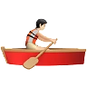Person Rowing Boat: Light Skin Tone Emoji 🚣🏻 image - Apple style