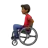 Man In Manual Wheelchair: Medium-Dark Skin Tone