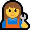 Woman Mechanic Emoji 👩‍🔧 image - Microsoft Windows 10 Segoe UI Emoji style