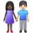 Woman And Man Holding Hands: Dark Skin Tone, Light Skin Tone