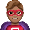 Man Superhero: Medium Skin Tone Emoji 🦸🏽‍♂️ image - Apple style