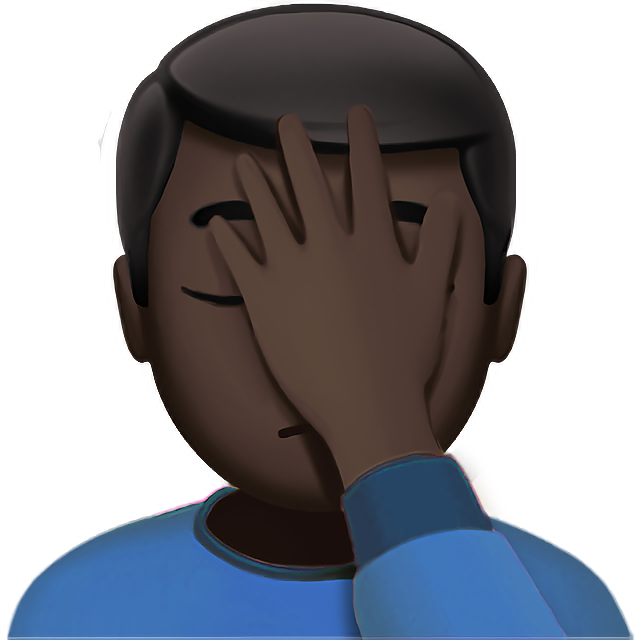 Man Facepalming: Dark Skin Tone