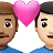 Couple With Heart: Man, Man, Medium Skin Tone, Light Skin Tone