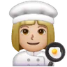 Woman Cook: Medium-Light Skin Tone Emoji 👩🏼‍🍳 image - Samsung style