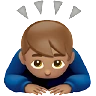 Man Bowing: Medium Skin Tone Emoji 🙇🏽‍♂️ image - Apple style