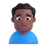 Man Frowning: Medium-Dark Skin Tone Emoji 🙍🏾‍♂️ image - Microsoft 3D Fluent style
