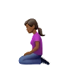 Woman Kneeling: Medium-Dark Skin Tone Emoji 🧎🏾‍♀️ image - Apple style