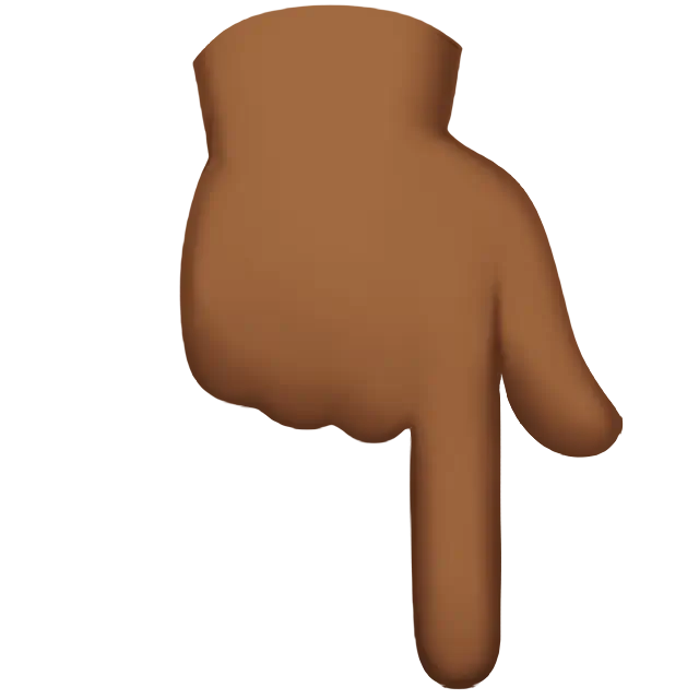 Backhand Index Pointing Down: Medium-Dark Skin Tone