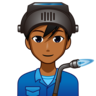 Man Factory Worker: Medium-Dark Skin Tone Emoji 👨🏾‍🏭 image - Emojidex style