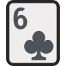 Игральная карта шестёрка треф 🃖 image - EmojiTwo style
