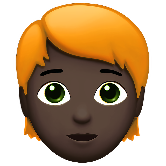 Person: Dark Skin Tone, Red Hair
