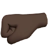 Left-Facing Fist: Dark Skin Tone Emoji 🤛🏿 image - Apple style