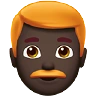Man: Dark Skin Tone, Red Hair Emoji 👨🏿‍🦰 image - Apple style