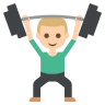 Person Lifting Weights: Medium-Light Skin Tone Emoji 🏋🏼 image - EmojiTwo style
