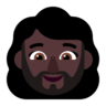Woman: Dark Skin Tone, Beard Emoji 🧔🏿‍♀️ image - Microsoft Classic 2D style