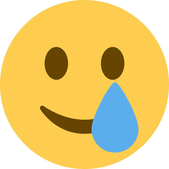 Lächelndes Gesicht mit Träne