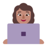 Woman Technologist: Medium Skin Tone Emoji 👩🏽‍💻 image - Microsoft Classic 2D style