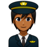 Pilot: Medium-Dark Skin Tone Emoji 🧑🏾‍✈️ image - Emojidex style