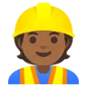 Construction Worker: Medium-Dark Skin Tone Emoji 👷🏾 image - Google Noto Color style