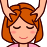Person Getting Massage: Medium-Light Skin Tone Emoji 💆🏼 image - Emojidex style
