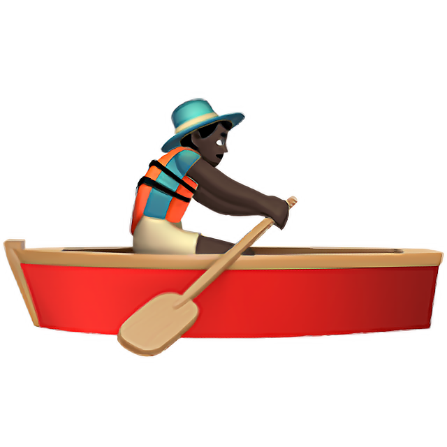 Man Rowing Boat: Dark Skin Tone