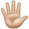 Hand With Fingers Splayed: Medium-Light Skin Tone Emoji 🖐🏼 image - Samsung style