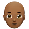 Person: Medium-Dark Skin Tone, Bald Emoji 🧑🏾‍🦲 image - Apple style