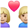 Couple With Heart: Woman, Man, Medium-Light Skin Tone Emoji 👩🏼‍❤️‍👨🏼 image - Samsung style