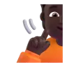 Deaf Person: Dark Skin Tone Emoji 🧏🏿 image - Microsoft 3D Fluent style