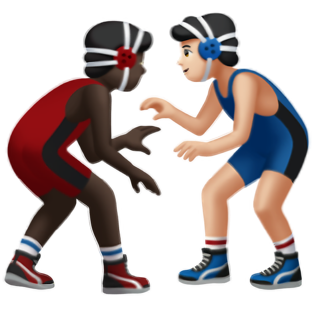 Men Wrestling: Dark Skin Tone, Light Skin Tone