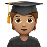 Student: Medium Skin Tone Emoji 🧑🏽‍🎓 image - Apple style