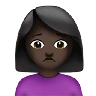 Woman Frowning: Dark Skin Tone Emoji 🙍🏿‍♀️ image - Apple style