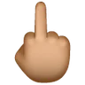 Middle Finger: Medium Skin Tone Emoji 🖕🏽 image - Samsung style