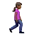Woman Walking Facing Right: Medium-Dark Skin Tone