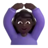 Woman Gesturing Ok: Dark Skin Tone Emoji 🙆🏿‍♀️ image - Microsoft 3D Fluent style