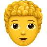 Person: Curly Hair Emoji 🧑‍🦱 image - Apple style