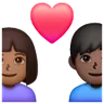 Couple With Heart: Woman, Man, Medium-Dark Skin Tone, Dark Skin Tone Emoji 👩🏾‍❤️‍👨🏿 image - Samsung style