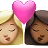 Kiss: Woman, Woman, Medium-Light Skin Tone, Medium-Dark Skin Tone