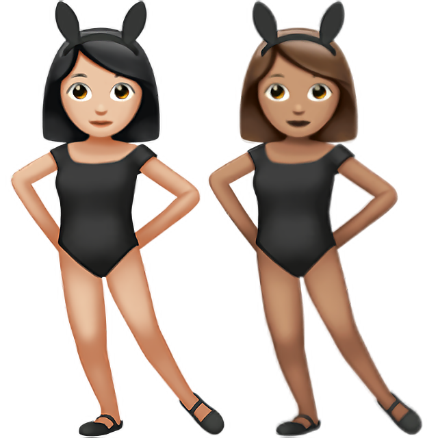Women With Bunny Ears: Light Skin Tone, Medium Skin Tone