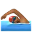Person Swimming: Medium-Dark Skin Tone