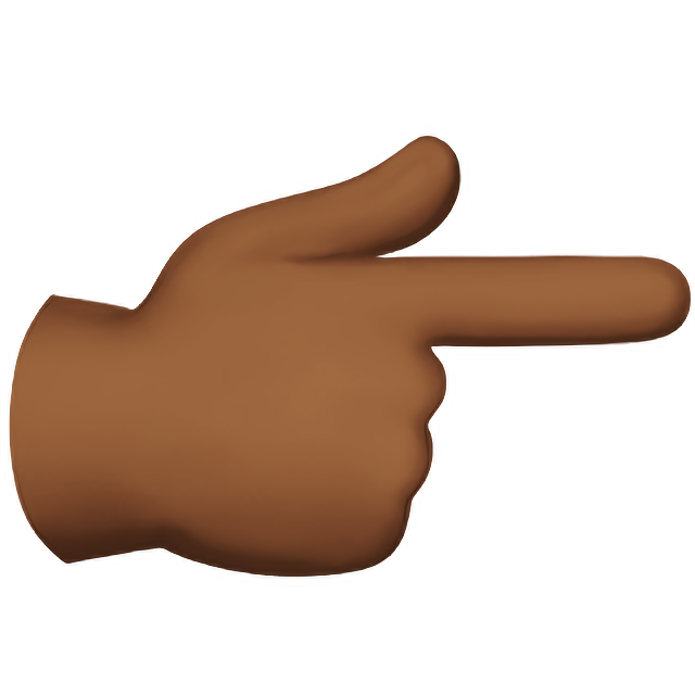 Backhand Index Pointing Right: Medium-Dark Skin Tone