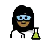 Woman Scientist: Medium-Dark Skin Tone Emoji 👩🏾‍🔬 image - OpenMoji style