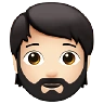 Person: Light Skin Tone, Beard Emoji 🧔🏻 image - Apple style
