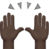 Raising Hands: Dark Skin Tone Emoji 🙌🏿 image - Apple style