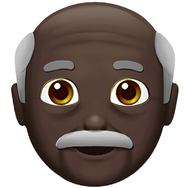 Old Man: Dark Skin Tone