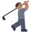 Person Golfing: Medium Skin Tone