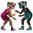Women Wrestling: Medium Skin Tone, Dark Skin Tone