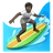 Person Surfing: Dark Skin Tone