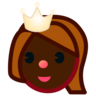 Princess: Dark Skin Tone Emoji 👸🏿 image - Emojidex style